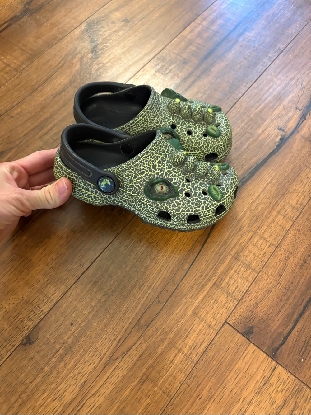 Crocs Classic Clogs I Am Scary Dino Toddler Boys Size 10 Green Black 211372-001